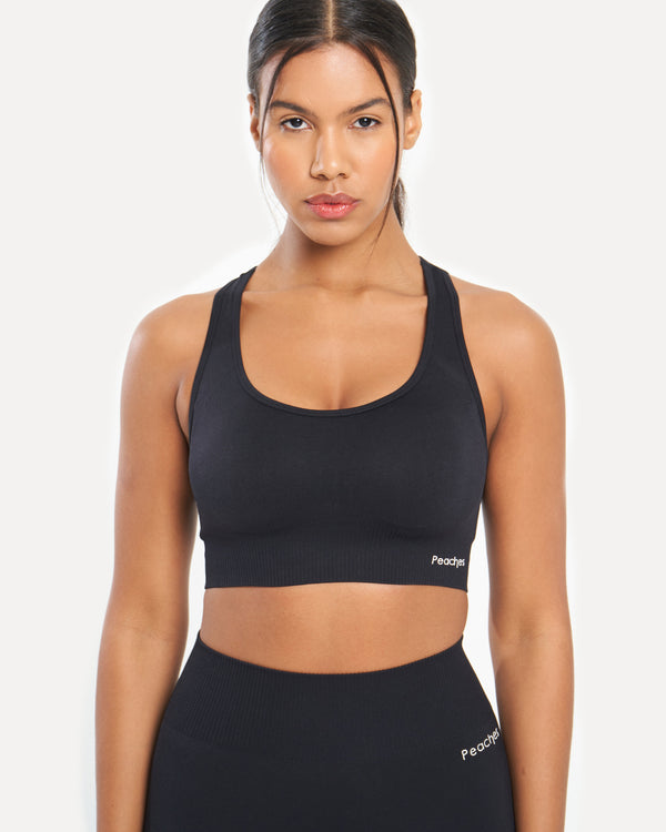 Black Seamless Support Bra