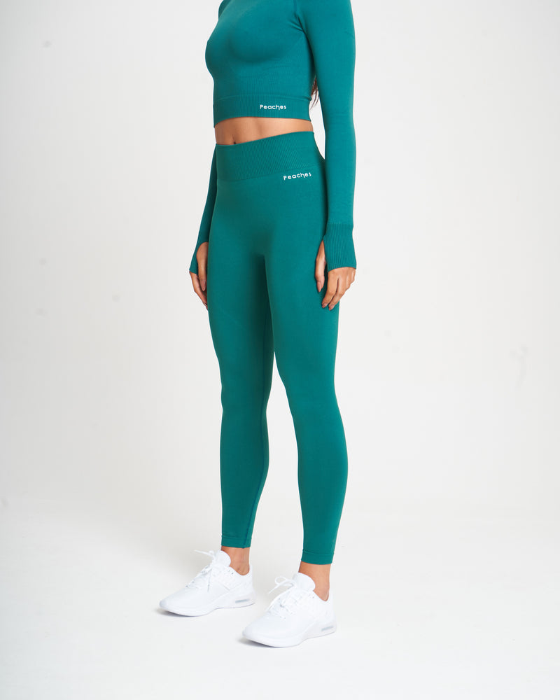 Green Seamless Long Sleeve Crop Top