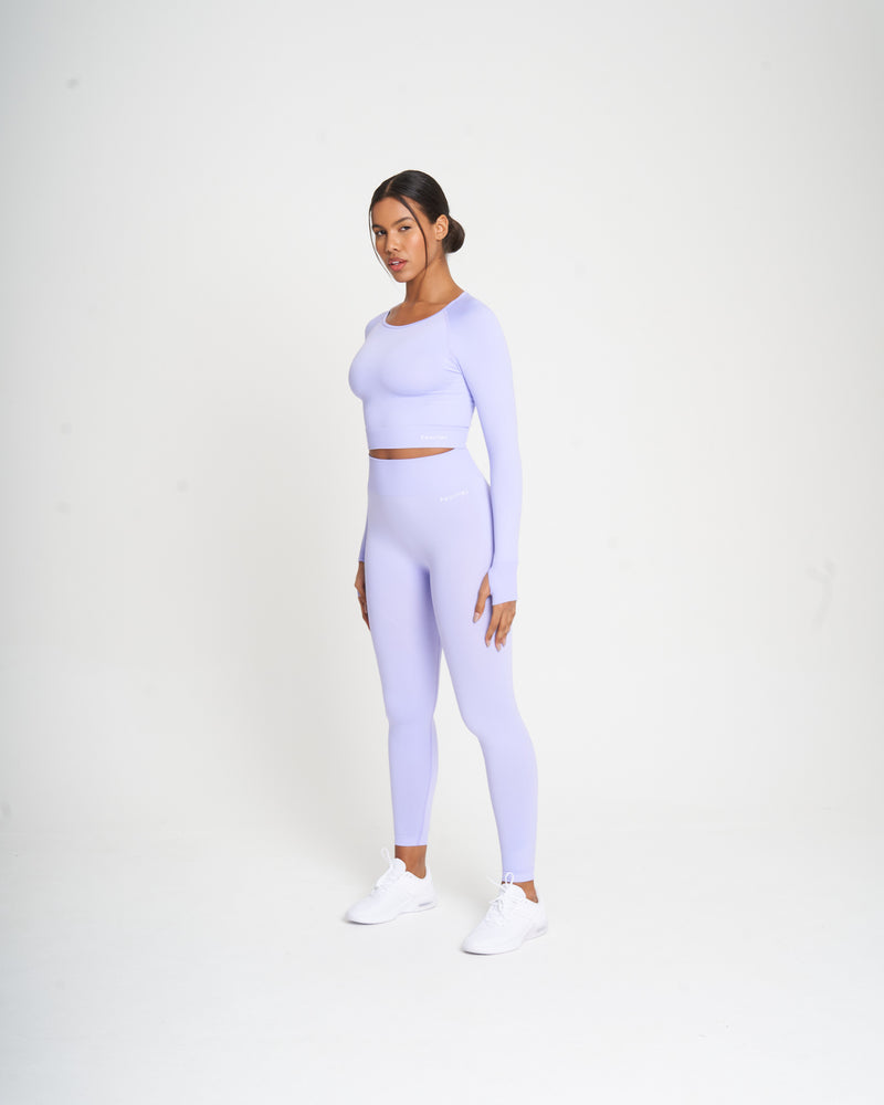 Purple Seamless Long Sleeve Crop Top