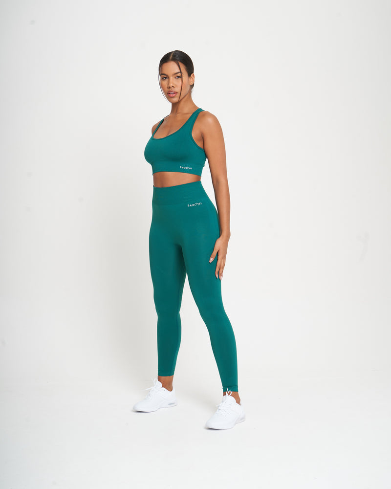 Green Seamless Long Sleeve Crop Top