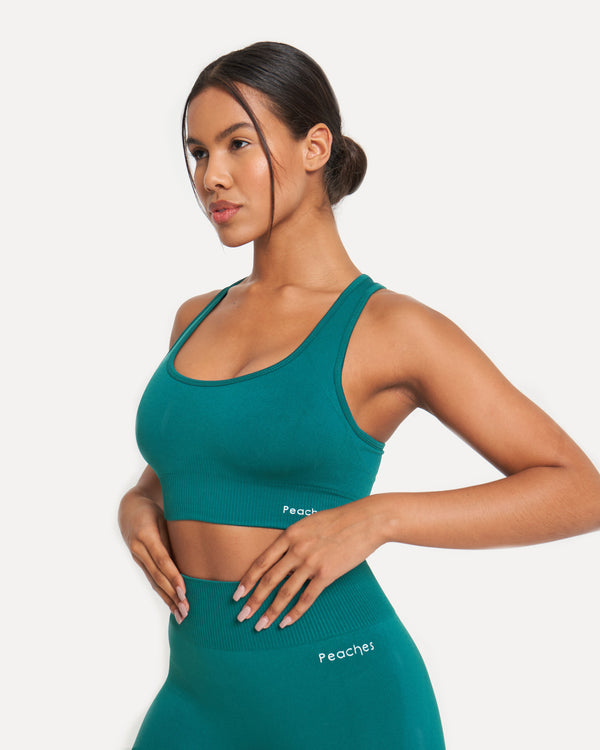 Green Seamless Support Bra