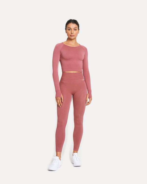 Plum Seamless Long Sleeve Crop Top