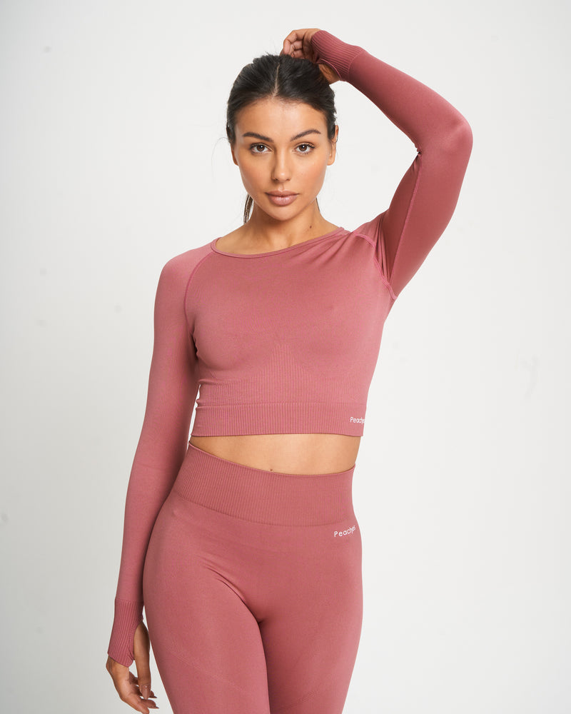 Plum Seamless Long Sleeve Crop Top