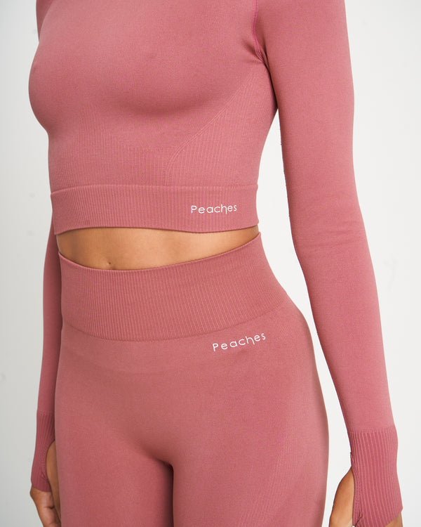 Plum Seamless Long Sleeve Crop Top