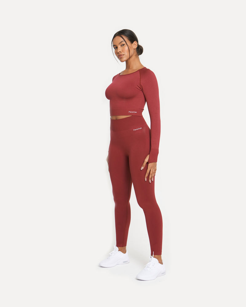 Dark Red Seamless Leggings