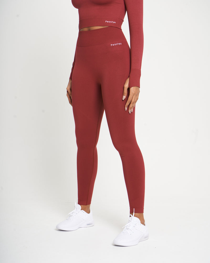 Dark Red Seamless Leggings