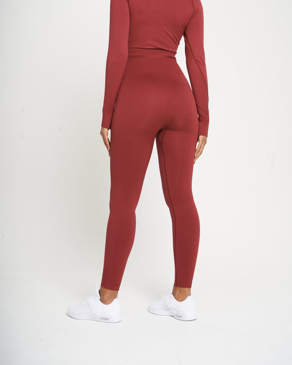 Dark Red Seamless Leggings